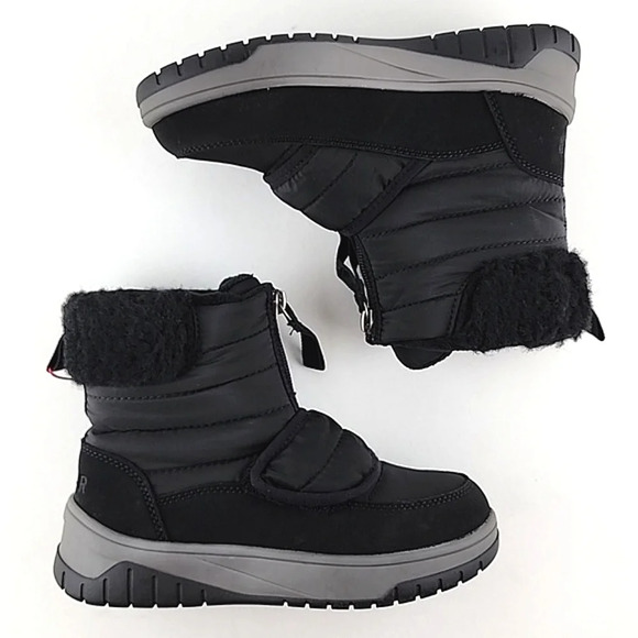 PAJAR Youth Black Winter Waterproof Boots Velcro Insulated Rated -30c Size US 1 - Picture 3 of 15